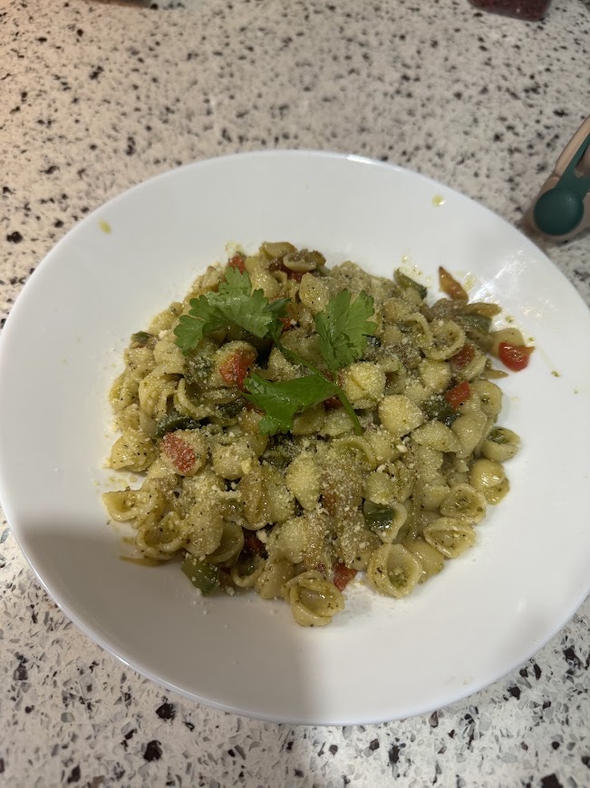 Pesto pasta made by me